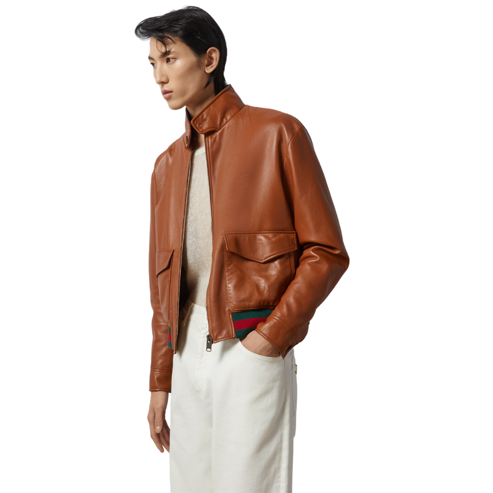 GUCCI LEATHER BOMBER JACKET