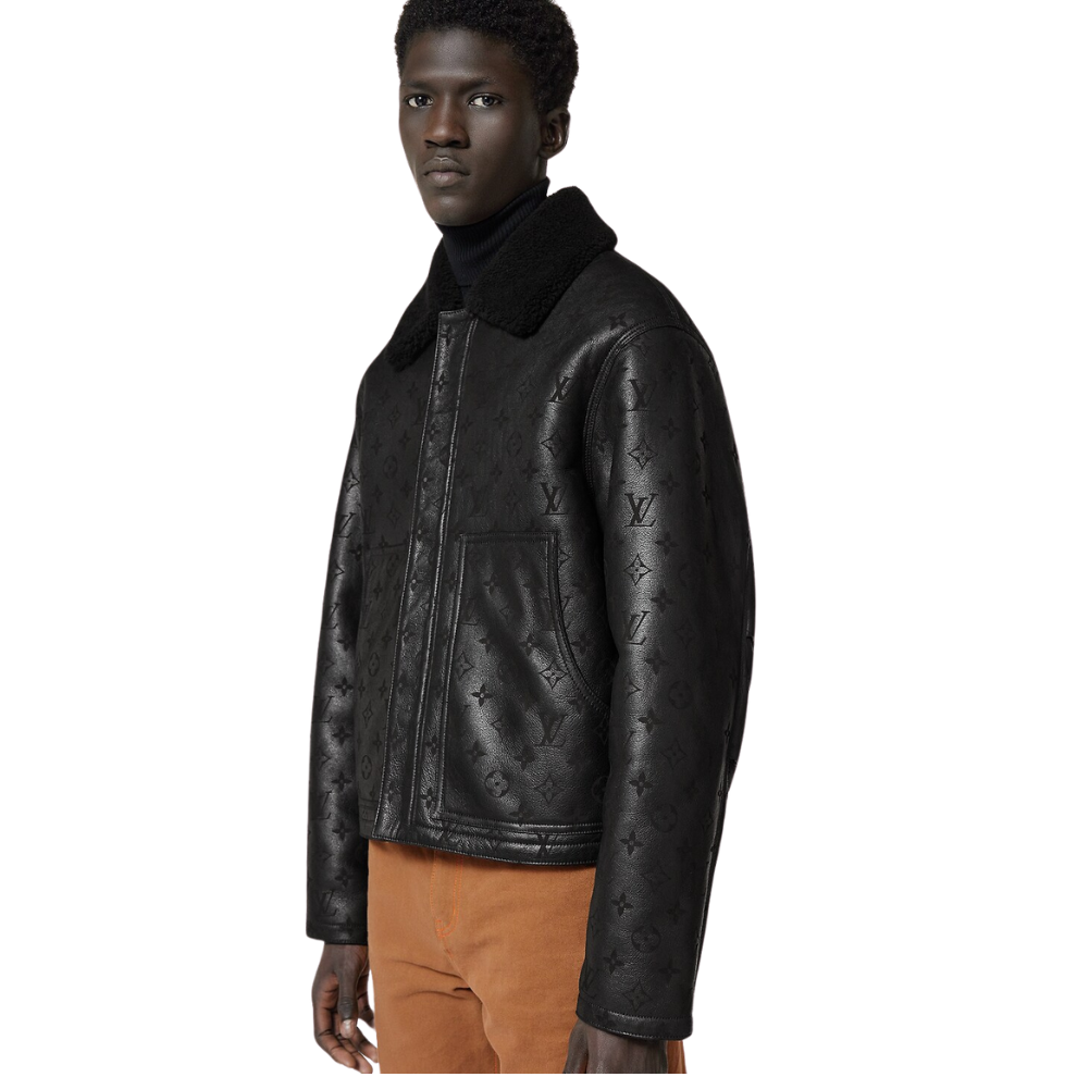 LOUIS VUITTON Shearling Embossed Monogram Jacket