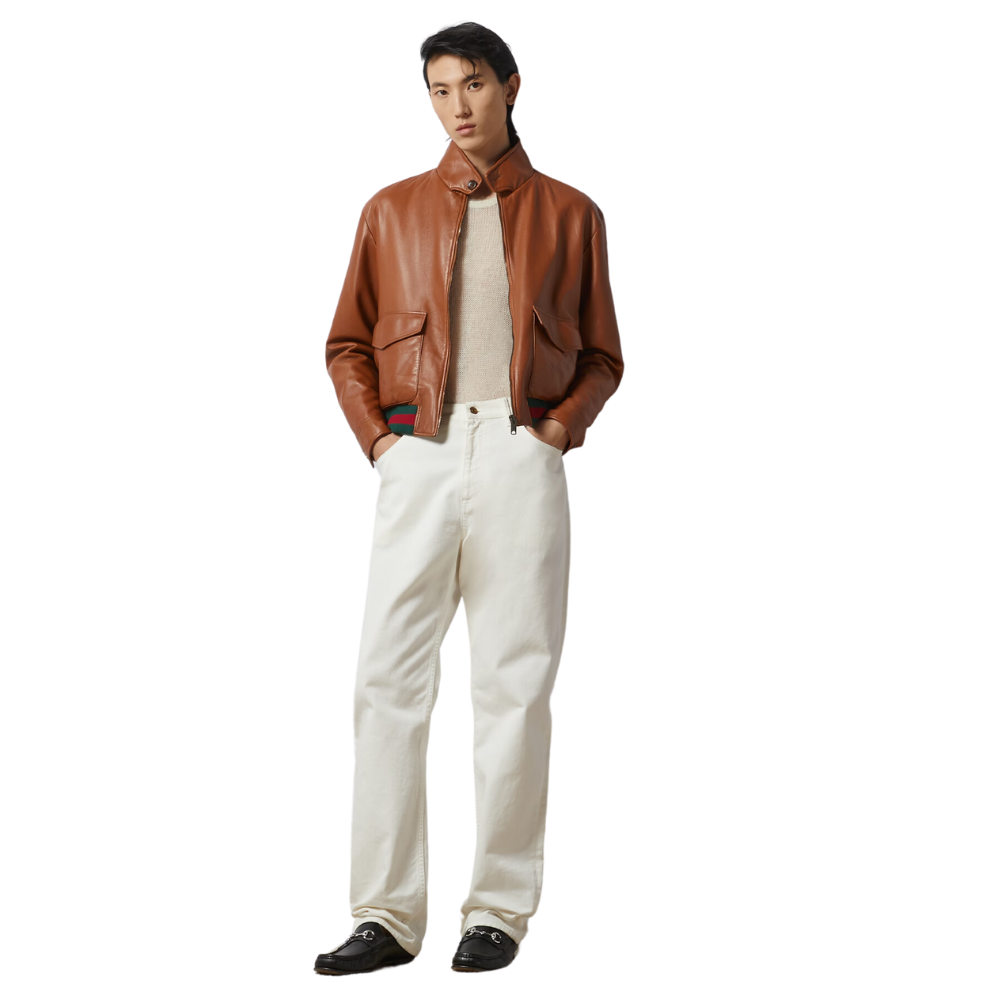 GUCCI LEATHER BOMBER JACKET