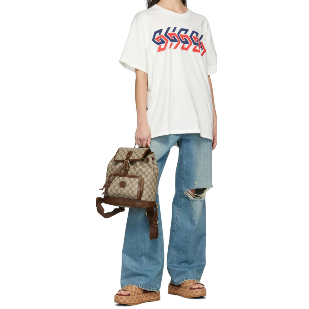 Beige & Brown GG Supreme Retro Backpack