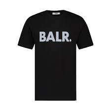 Black BALR. t-shirt featuring bold lettering, perfect for streetwear fashion and casual looks.
