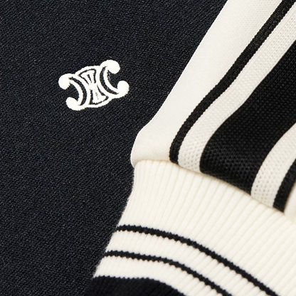 CELINE HOMME Logo-Embroidered Striped Tech-Jersey Track Jacket