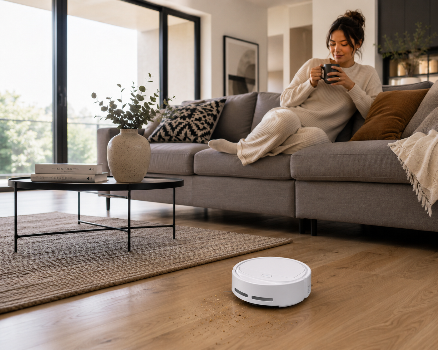 Sweeping Robot Autonomous Floor Cleaner | White / Charcoal
